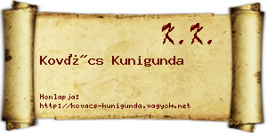 Kovács Kunigunda névjegykártya