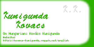 kunigunda kovacs business card